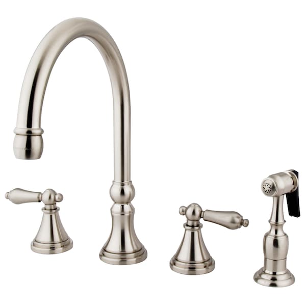 Widespread Kitchen Faucet, Brushed Nickel